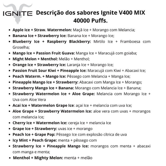 Ignite V400 - Mix Pod Descartável 40000 Puffs