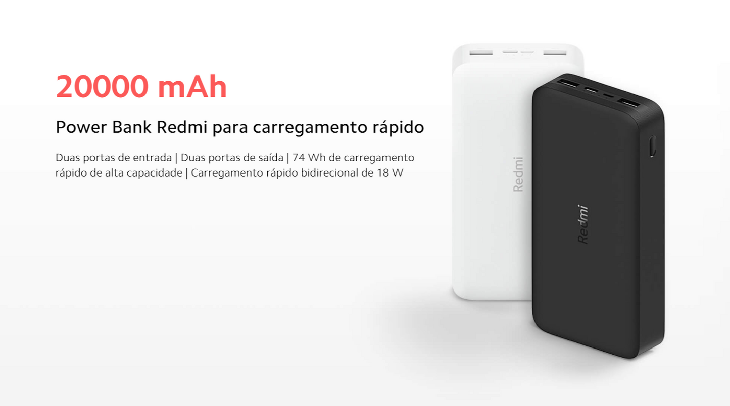 Xiaomi 18W Fast Charge Power Bank 20000 mAh Cargamento rapido detalles