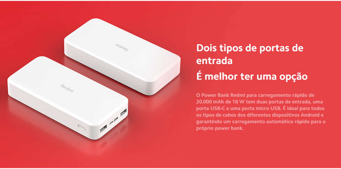 C0:\UserXiaomi 18W Fast Charge Power Bank 20000 mAh Tipos de portas
