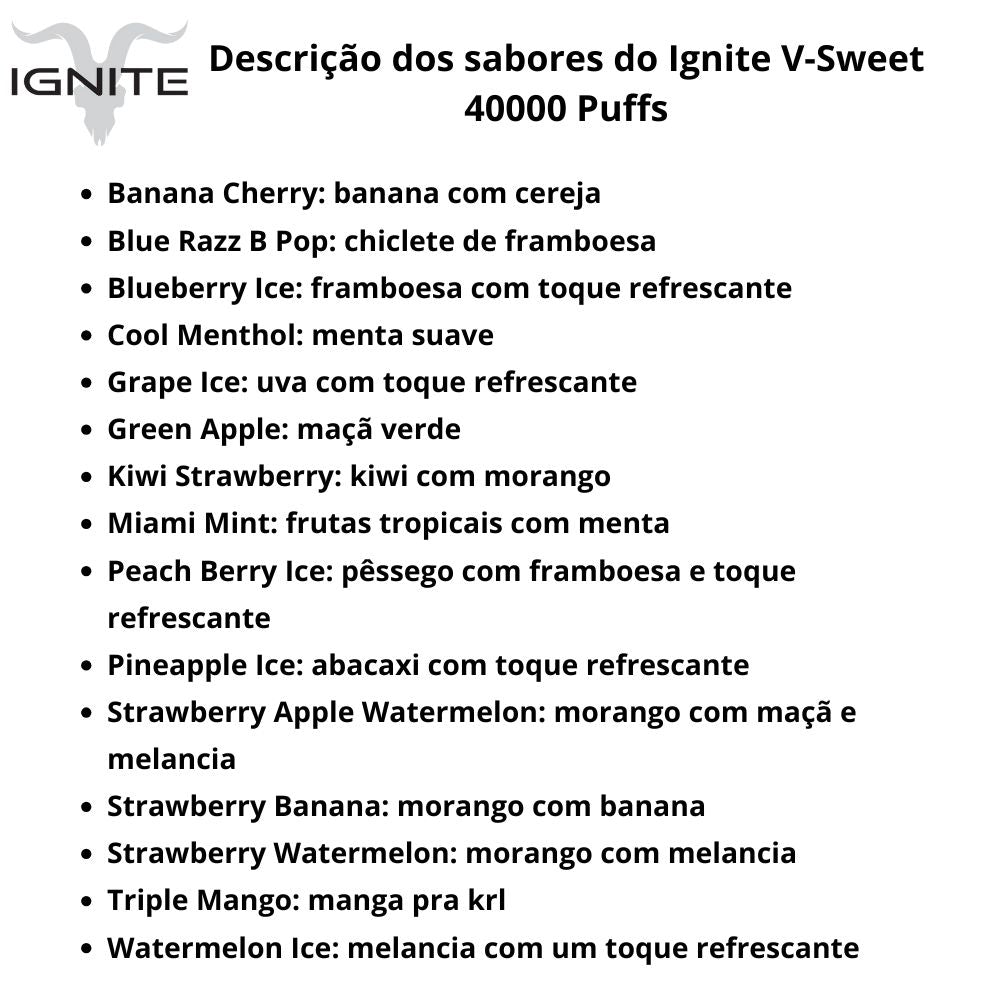 Ignite V-Sweet Pod Descartável 40000 Puffs
