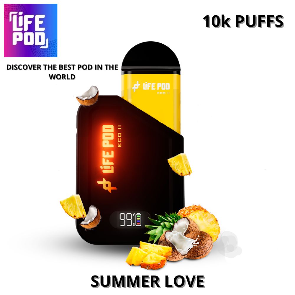 Life pod - Eco 2 Kit Pod Descartável 10000 Puffs + Bateria