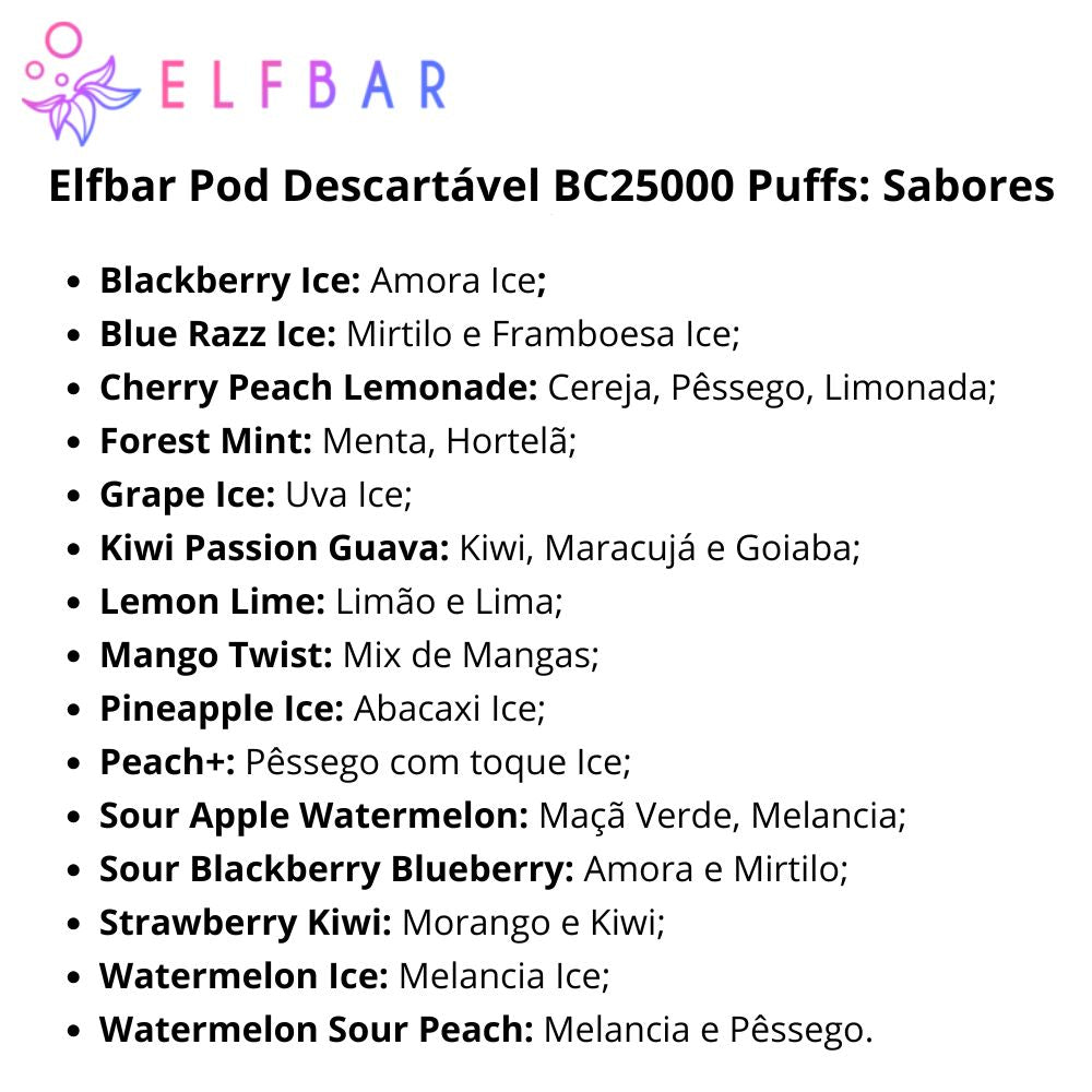 Elfbar Pod Descartável BC25000 Puffs