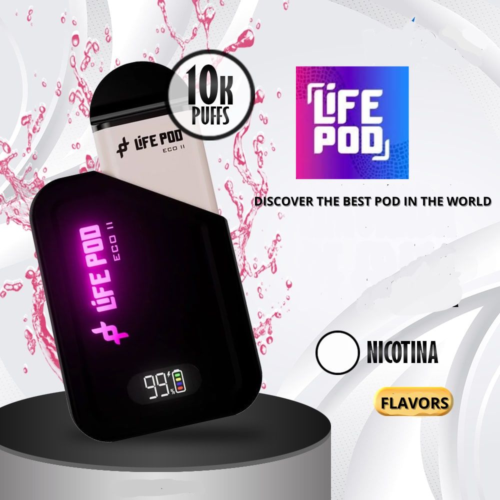 Life pod - Eco 2 Kit Pod Descartável 10000 Puffs + Bateria