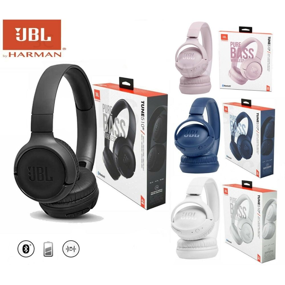 JBL Earphone Tune 510 BT Pure Bass blue retail box
