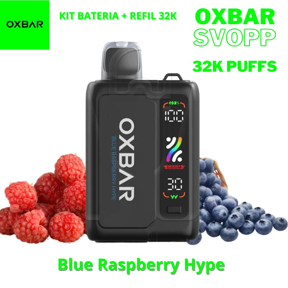 Oxbar Pod Descartável Svopp kit bateria + 1 refil G32k - 32000 Puffs