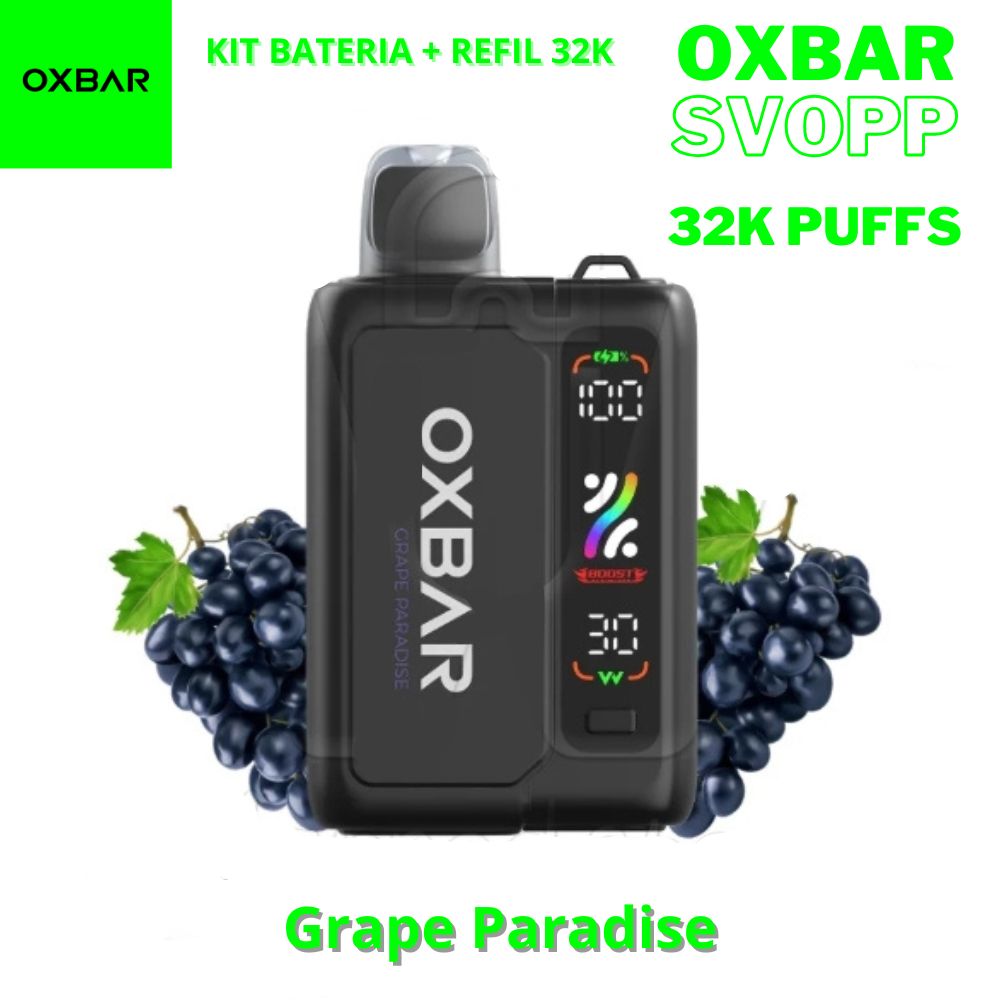 Oxbar Pod Descartável Svopp kit bateria + 1 refil G32k - 32000 Puffs
