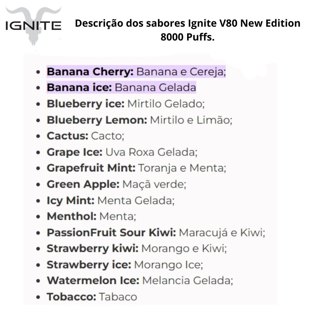Ignite V80 New Edition Pod Descartável 8000 Puffs