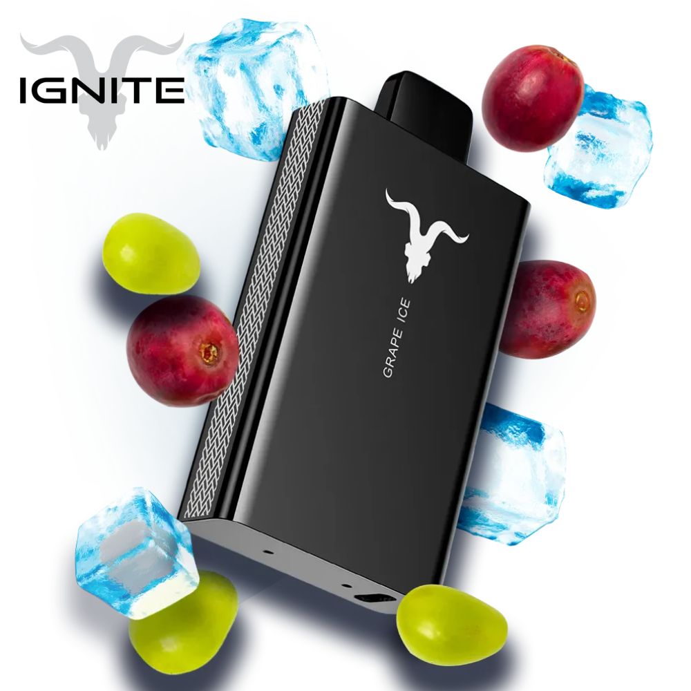 Pod descartável Ignite V80 Grape Ice Vape 8000 Puffs com bateria recarregável e entrega gratuita para Balneário Camboriú e Itajaí