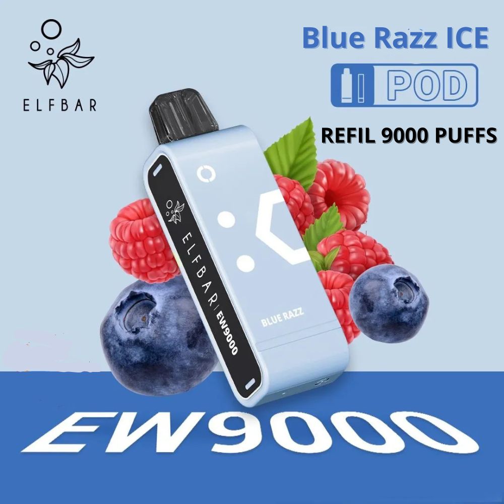 ELF-EW9000 Refil 9k: Blue Razz Ice