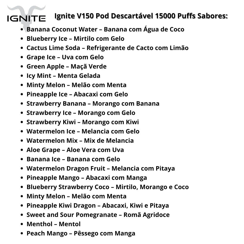 Ignite V250 Pod Descartável 25000 Puffs