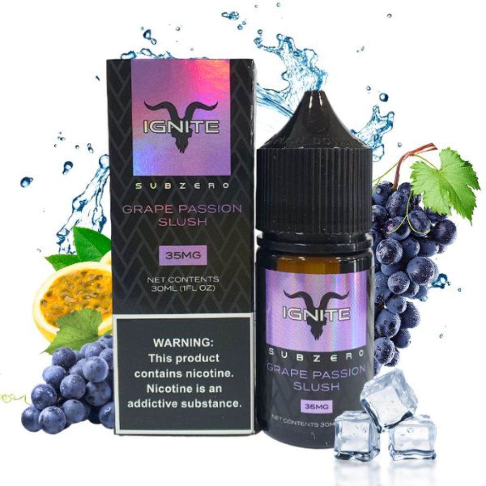 Ignite Subzero Nic Salt 30ml - 35mg Grape Passion Slush Ice