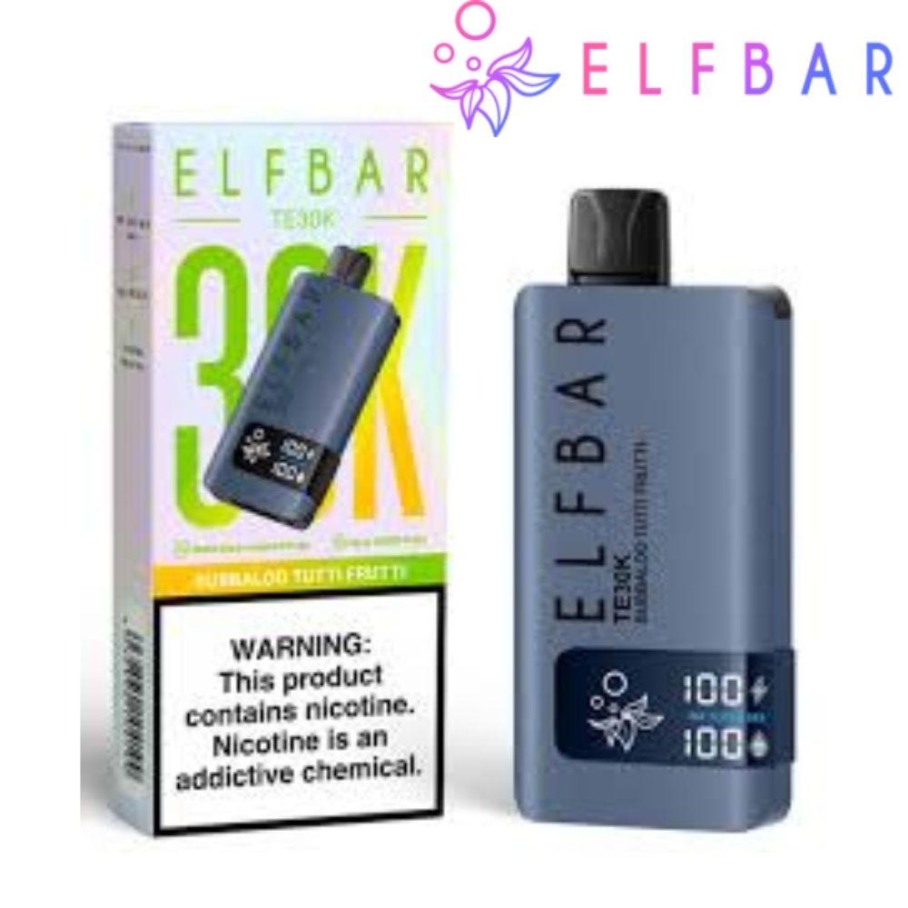 Pod Descartável Premium Elfbar TE30K Bubbaloo Tutti Frutti com 30.000 puffs, sabores deliciosos, bateria recarregável e entrega rápida via moto boy para Itajaí, Balneário Camboriú e Itapema!