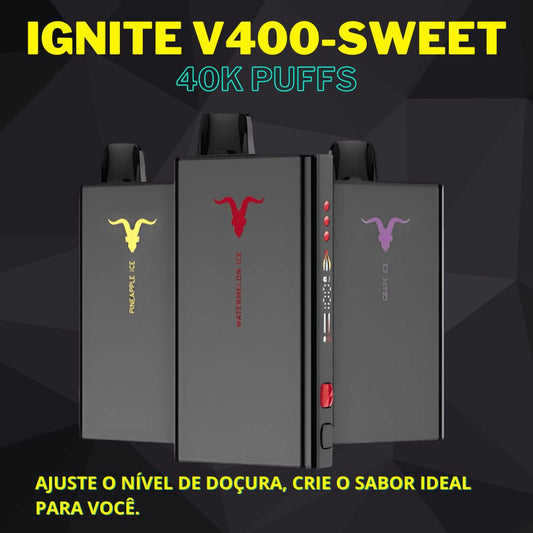Vape Ignite V-Sweet Pod Descartável Recarregável 40000 Puffs com sabores variados