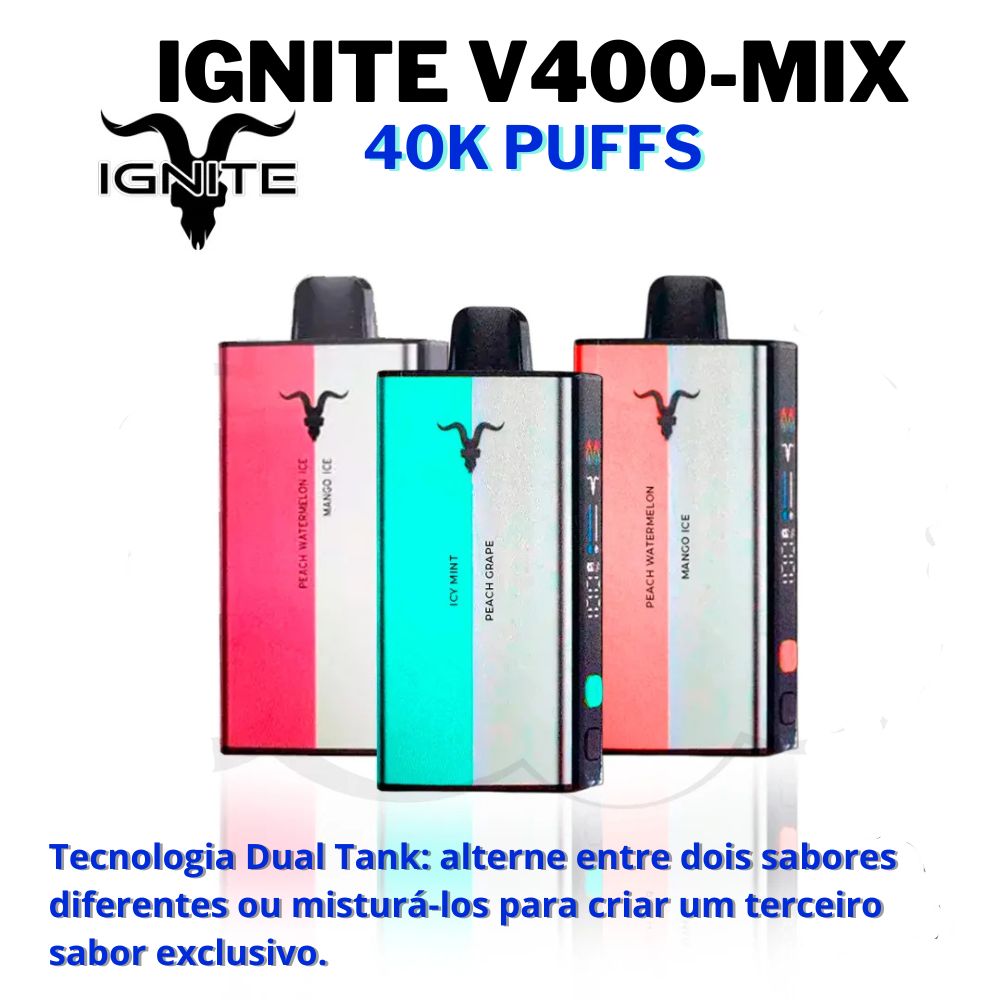 Vape Descartável Ignite V400 Mix – 3 sabores em 1 e 40.000 puffs