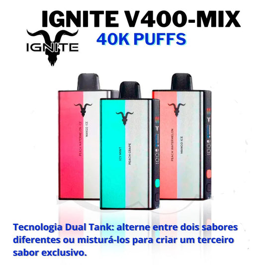 Vape Descartável Ignite V400 Mix – 3 sabores em 1 e 40.000 puffs