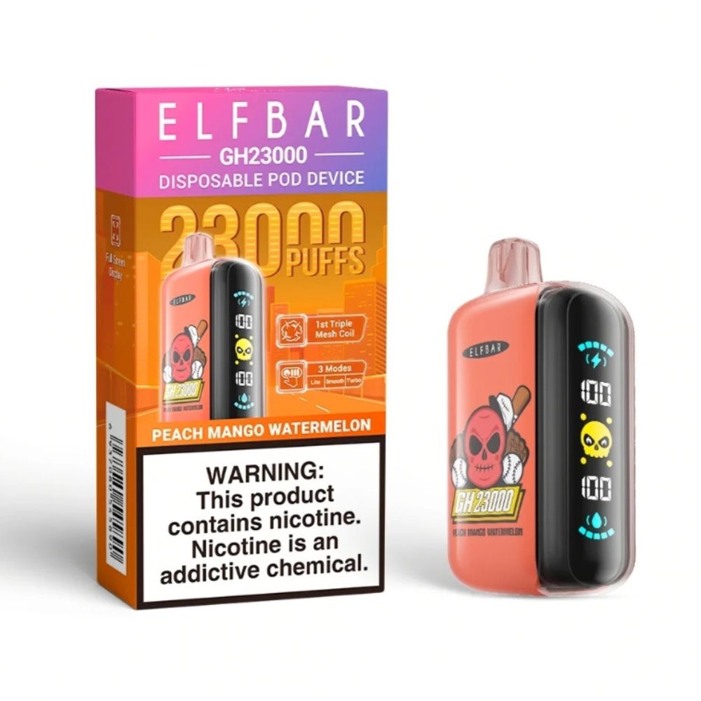 Elfbar Pod Descartável GH23000 Puffs Peach Mango Watermelon via Motoboy para Balneário Camboriú, Itajaí, Camboriú e Itapema.