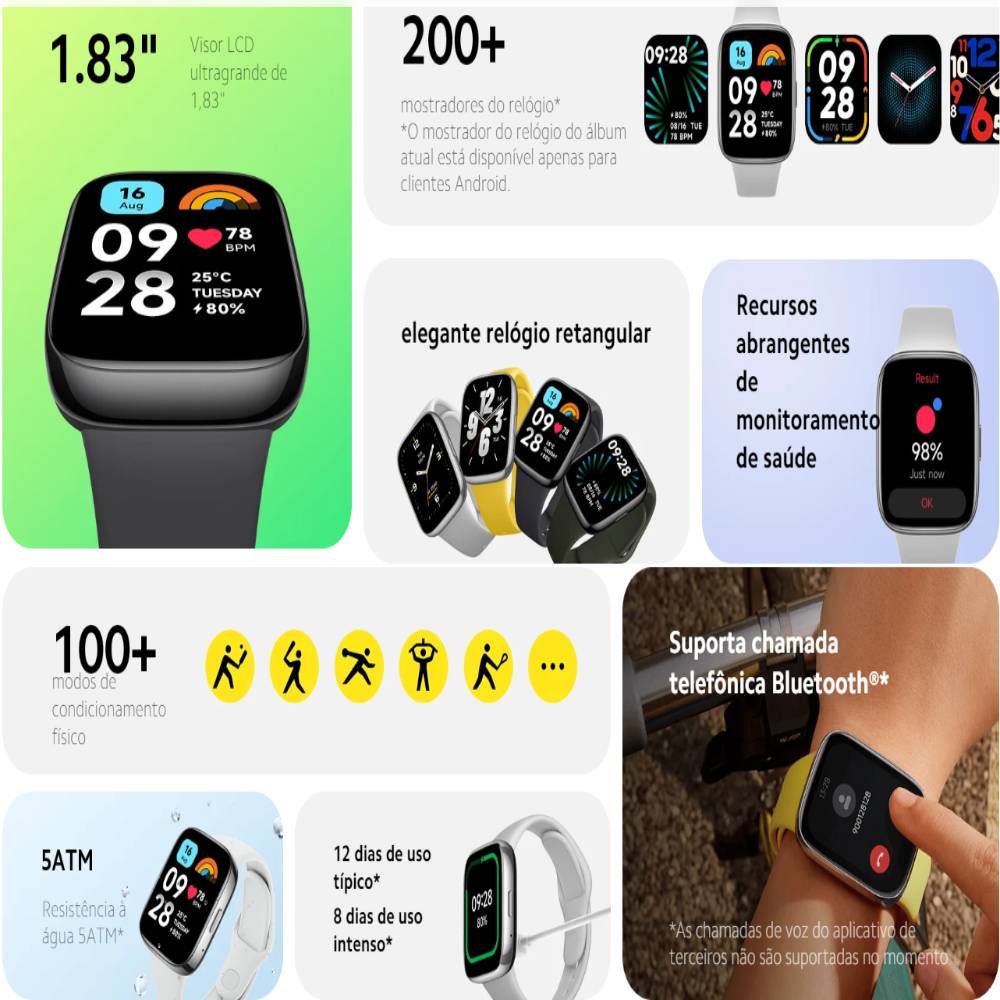 Xiaomi watch 3 Active wear recursos 
