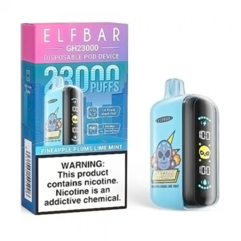 Elfbar Pod Descartável GH23000 Puffs Pineapple Plums Lime Mint via Motoboy para Balneário Camboriú, Itajaí, Camboriú e Itapema.