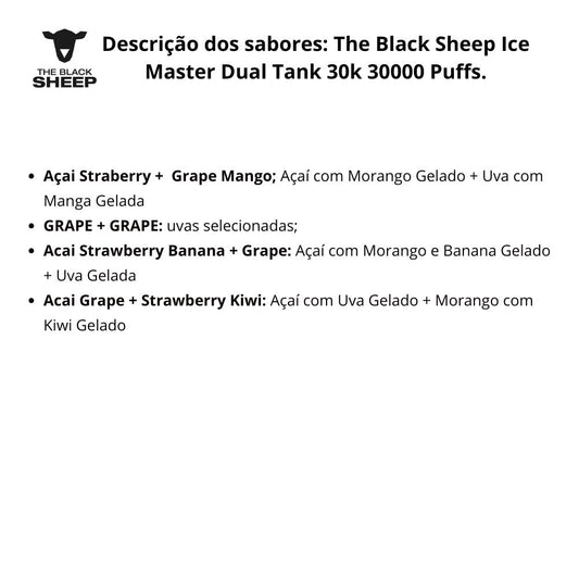 The Black Sheep Dual Tank 30k Ice Master Pod Descartável - 30000 Puffs