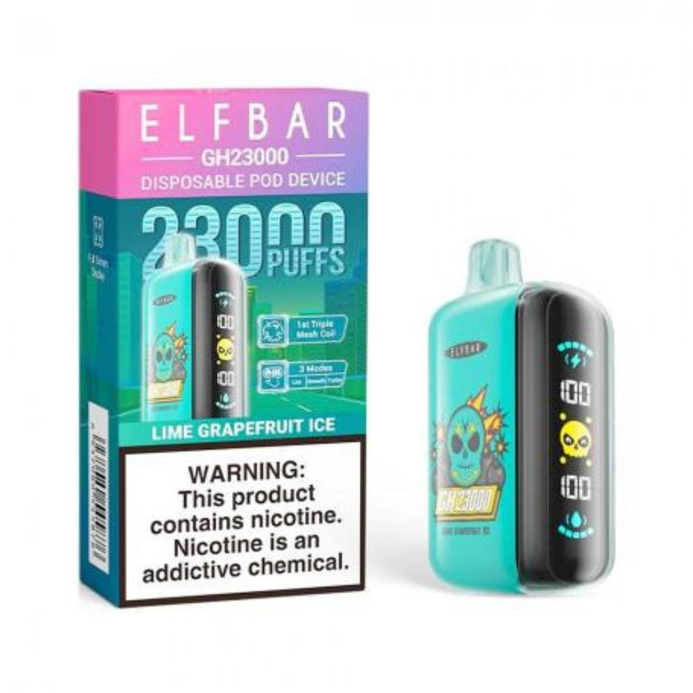 Elfbar Pod Descartável GH23000 Puffs Lime Grapefruit Ice via Motoboy para Balneário Camboriú, Itajaí, Camboriú e Itapema.