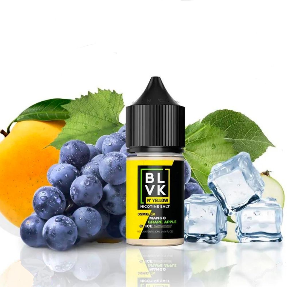 BLVK Nic Salt N Yellow 30ml - 35mg Mango Grape Apple Ice