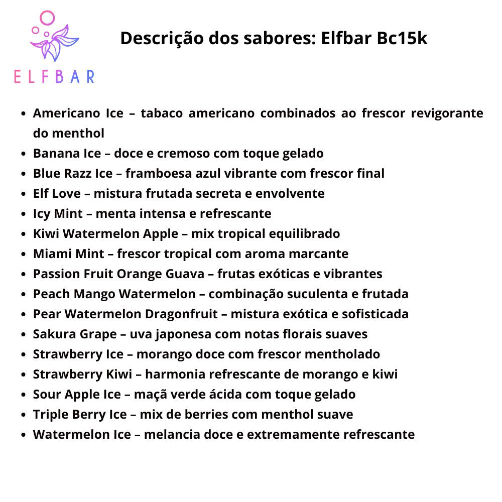 Elfbar Pod Descartável BC15000 Puffs