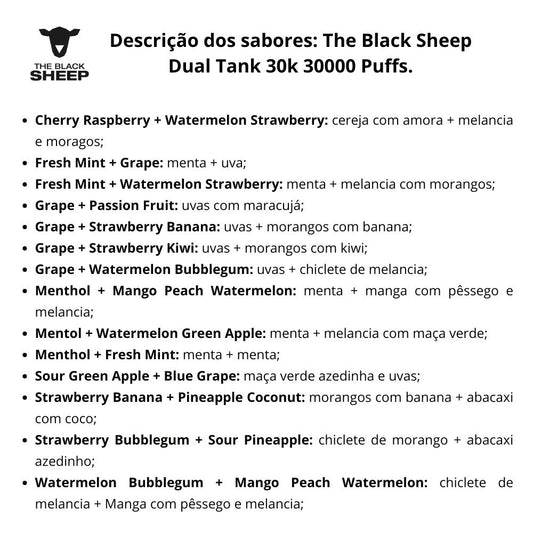 The Black Sheep Dual Tank 30k Pod Descartável - 30000 Puffs