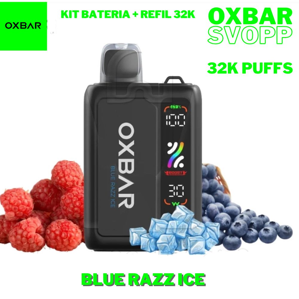 Oxbar Pod Descartável Svopp kit bateria + 1 refil G32k - 32000 Puffs