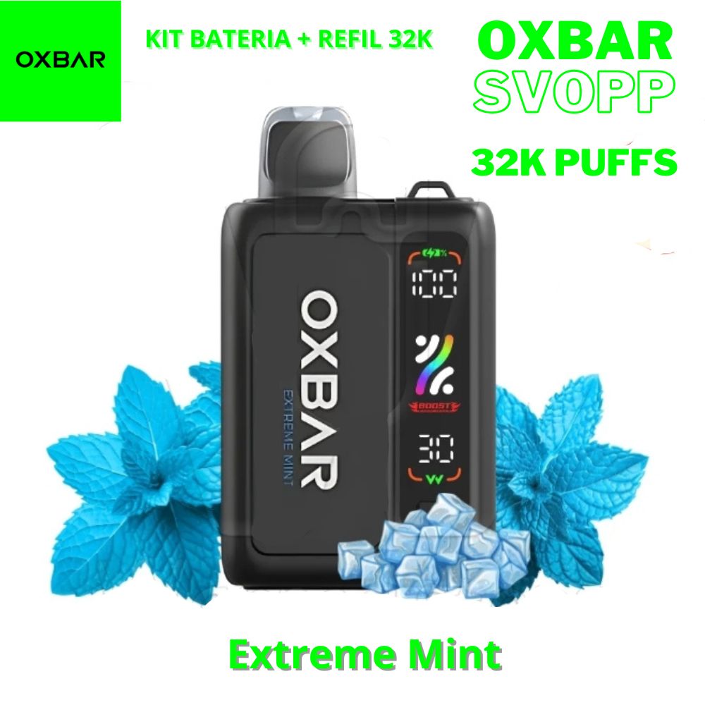Oxbar Pod Descartável Svopp kit bateria + 1 refil G32k - 32000 Puffs