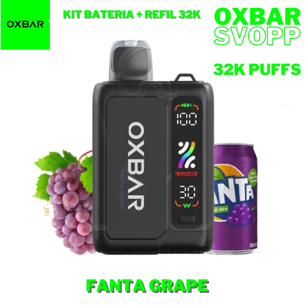 Oxbar Pod Descartável Svopp kit bateria + 1 refil G32k - 32000 Puffs