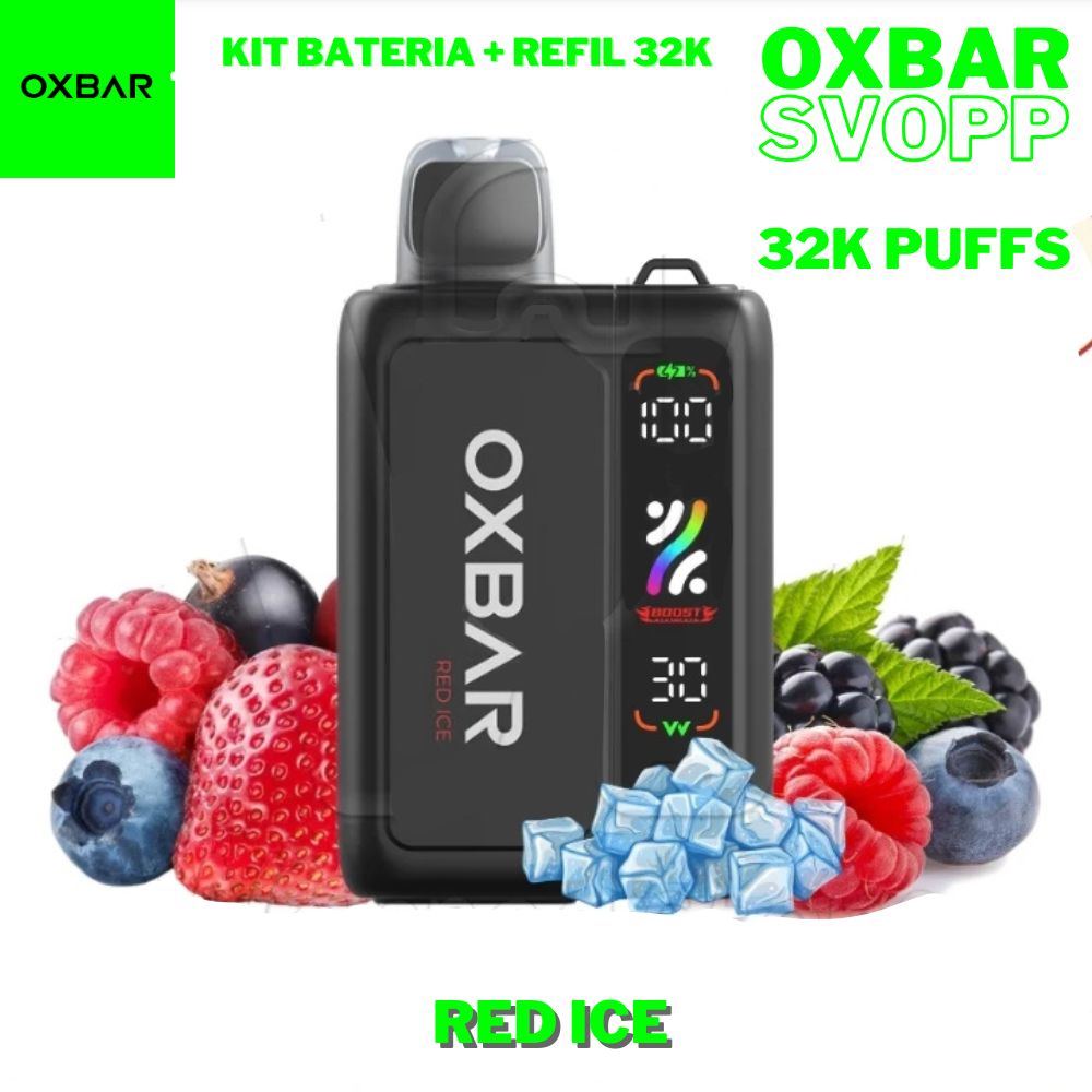 Oxbar Pod Descartável Svopp kit bateria + 1 refil G32k - 32000 Puffs