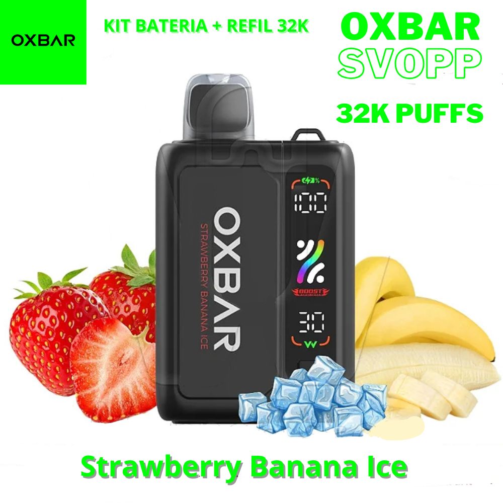 Oxbar Pod Descartável Svopp kit bateria + 1 refil G32k - 32000 Puffs