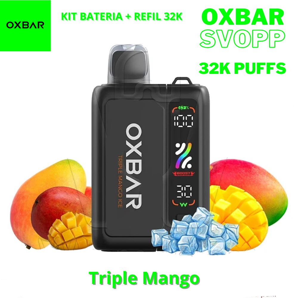 Oxbar Pod Descartável Svopp kit bateria + 1 refil G32k - 32000 Puffs