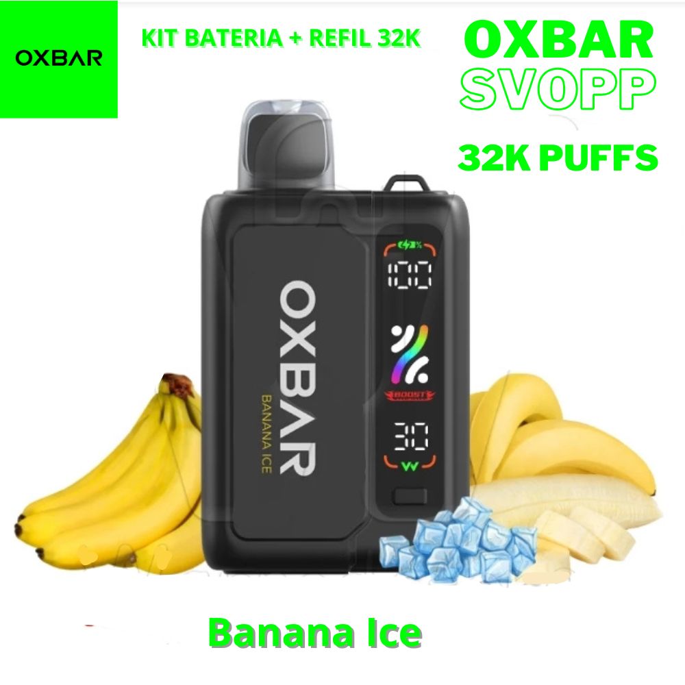 Oxbar Pod Descartável Svopp kit bateria + 1 refil G32k - 32000 Puffs