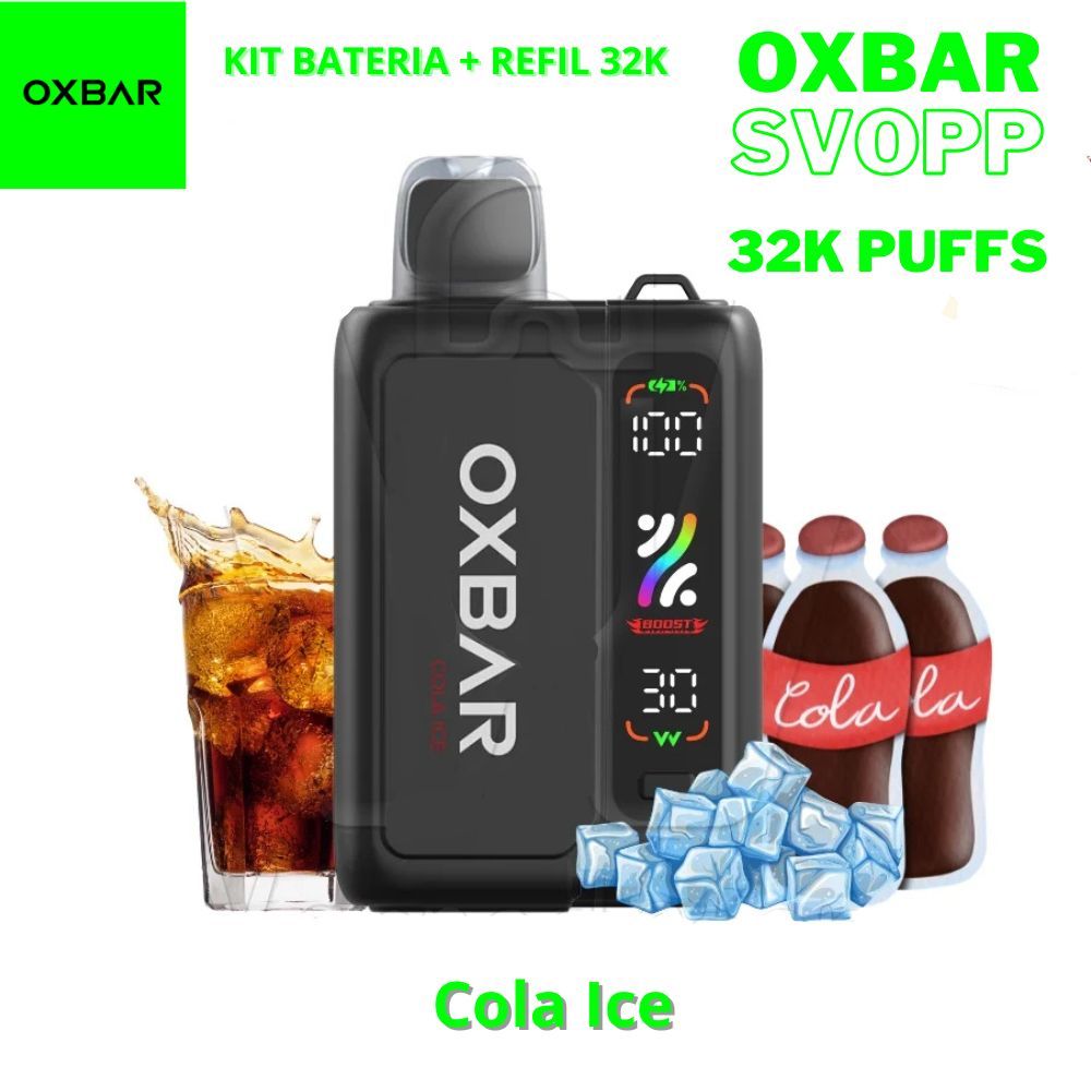Oxbar Pod Descartável Svopp kit bateria + 1 refil G32k - 32000 Puffs