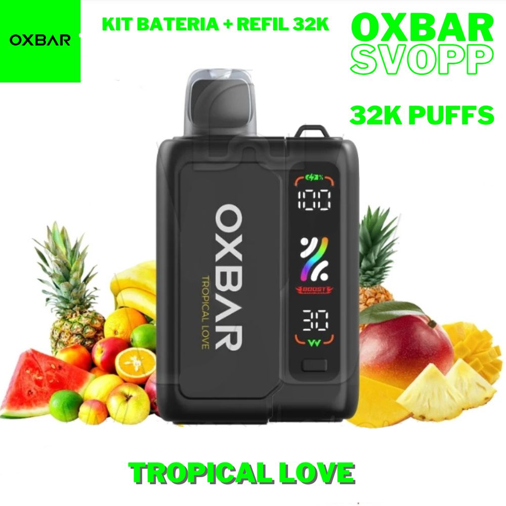Oxbar Pod Descartável Svopp kit bateria + 1 refil G32k - 32000 Puffs