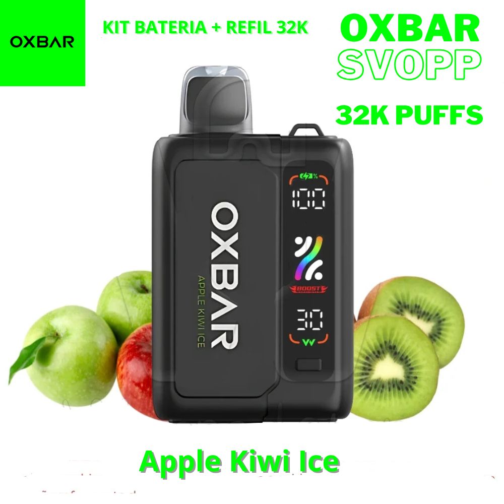 Oxbar Pod Descartável Svopp kit bateria + 1 refil G32k - 32000 Puffs