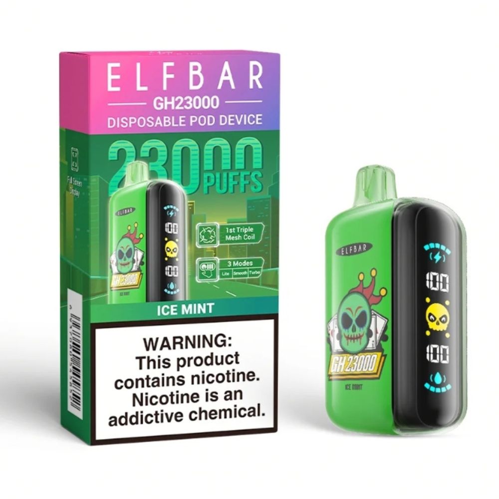 Elfbar Pod Descartável GH23000 Puffs Ice Mint via Motoboy para Balneário Camboriú, Itajaí, Camboriú e Itapema.