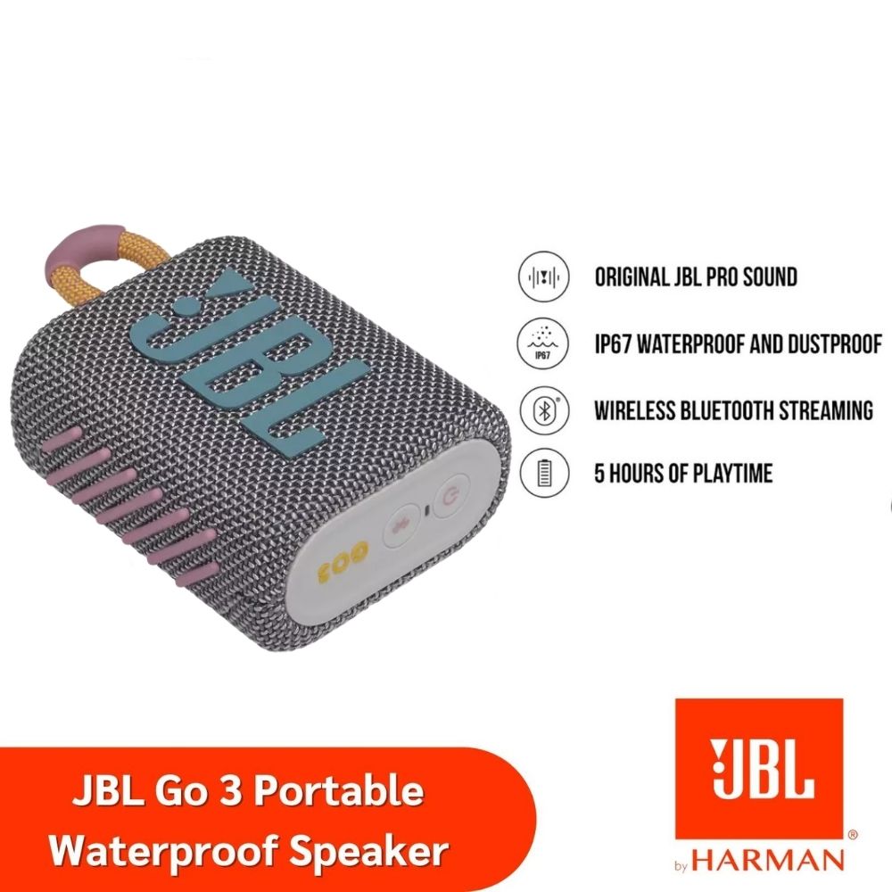 JBL Go 3 | Caixa de som Jbl à prova d'água com Bluetooth Carateristicas